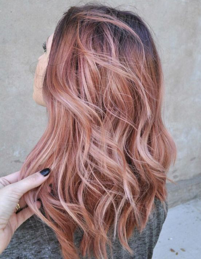 Ombré hair rose gold