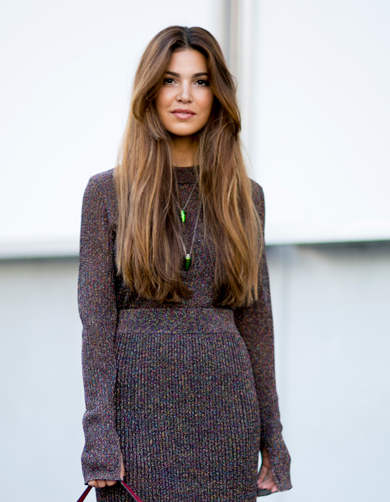 Cheveux longs raie au milieu automne,hiver 2018