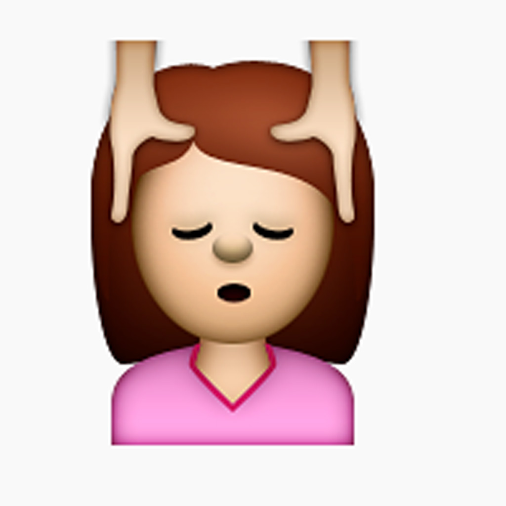 Le massage de la tête Beauté la vraie signification des émojis ! Elle