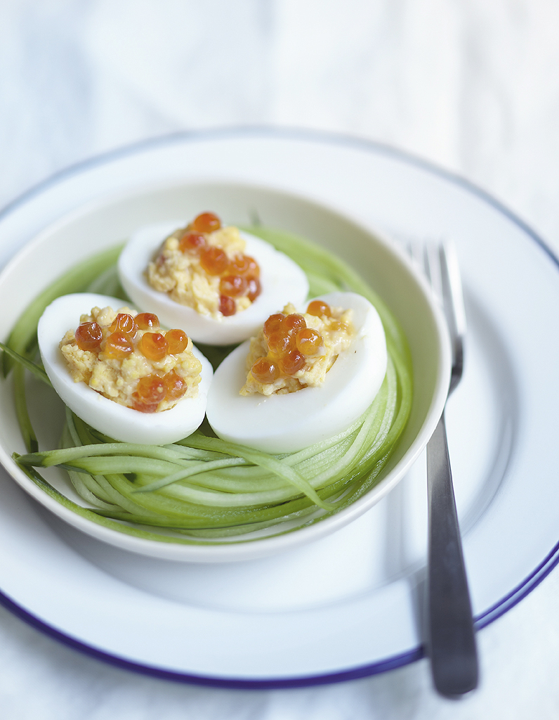 Repas de pâques OEufs mimosa aux oeufs de poissons Repas de pâques